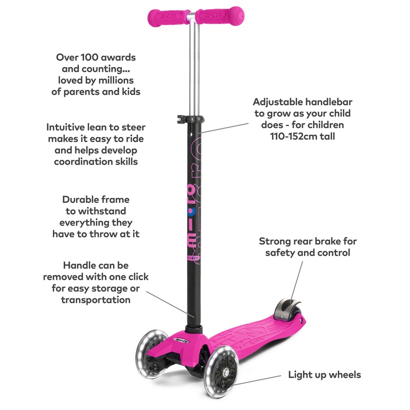 Micro Maxi Plus LED Scooter Pink 2 Micro Maxi Plus LED Scooter Pink
