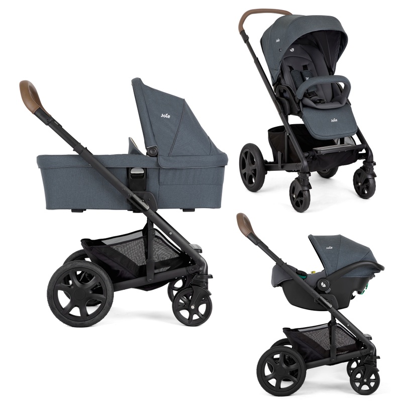 Joie Chrome DLX Trio 3-in-1 Travel System with i-Snug 2 i-Size R129 Car Seat Moonlight