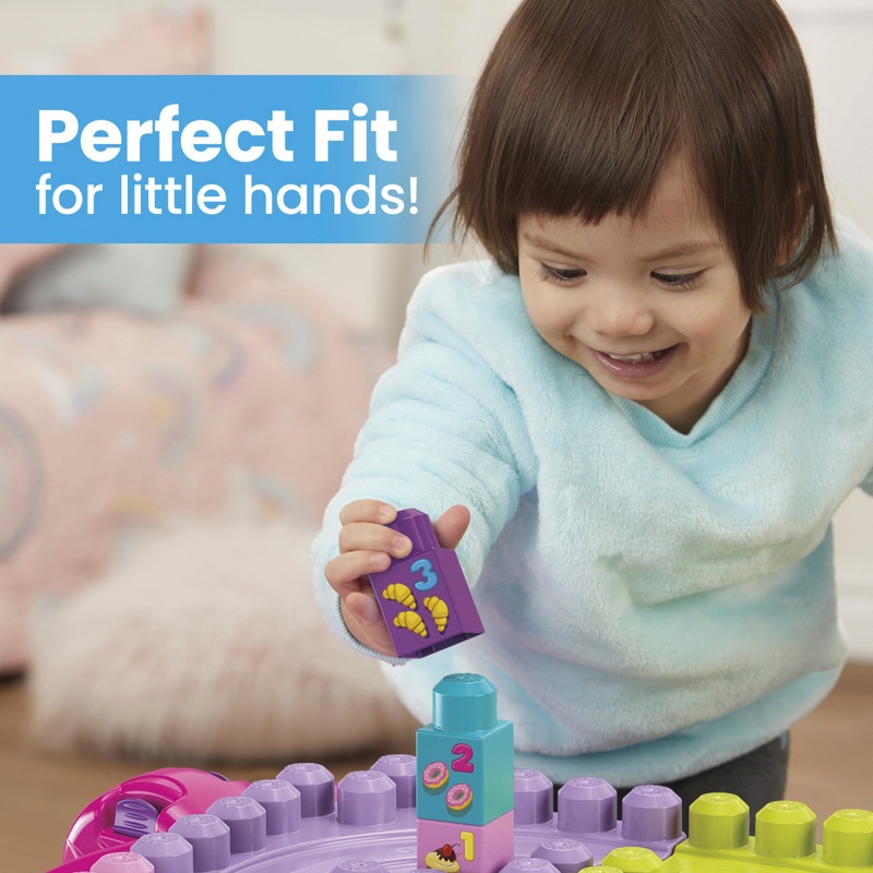 MEGA Bloks Building Blocks Build 'N Learn Table Pink and Purple