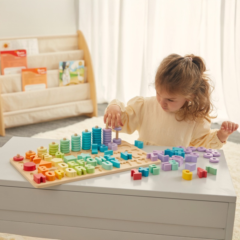 Squirrel Play Wooden Shape Sorter Puzzle and Number Stacker 102 Pieces 4 Squirrel Play Wooden Shape Sorter Puzzle and Number Stacker 102 Pieces