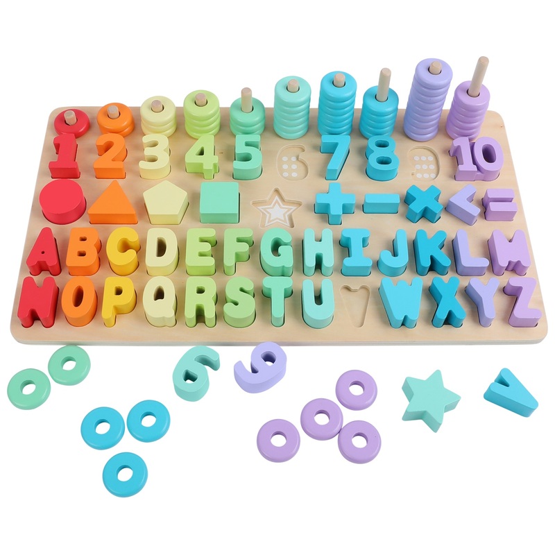 Squirrel Play Wooden Shape Sorter Puzzle and Number Stacker 102 Pieces 6 Squirrel Play Wooden Shape Sorter Puzzle and Number Stacker 102 Pieces