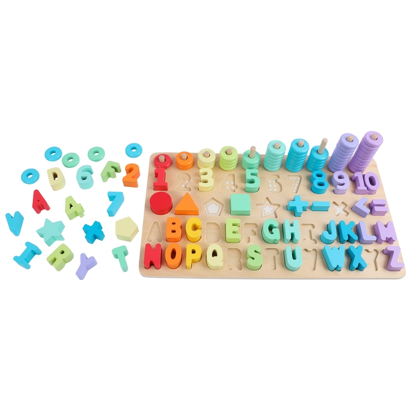 Squirrel Play Wooden Shape Sorter Puzzle and Number Stacker 102 Pieces 7 Squirrel Play Wooden Shape Sorter Puzzle and Number Stacker 102 Pieces