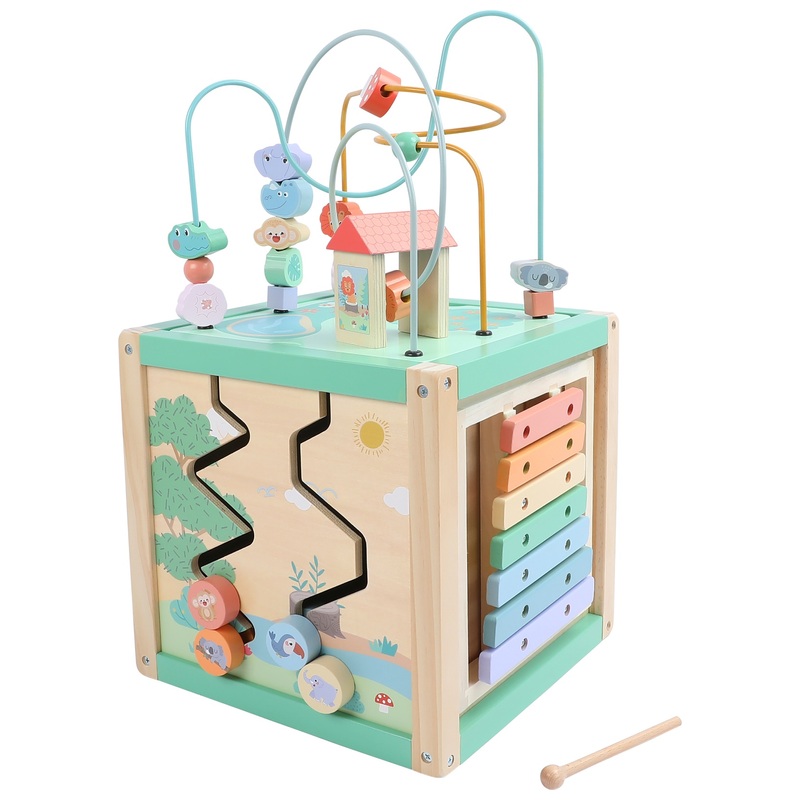 Squirrel Play Wooden 5-in-1 Activity Cube Safari
