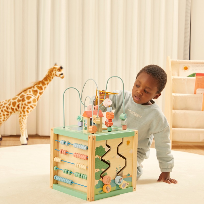 Squirrel Play Wooden 5-in-1 Activity Cube Safari
