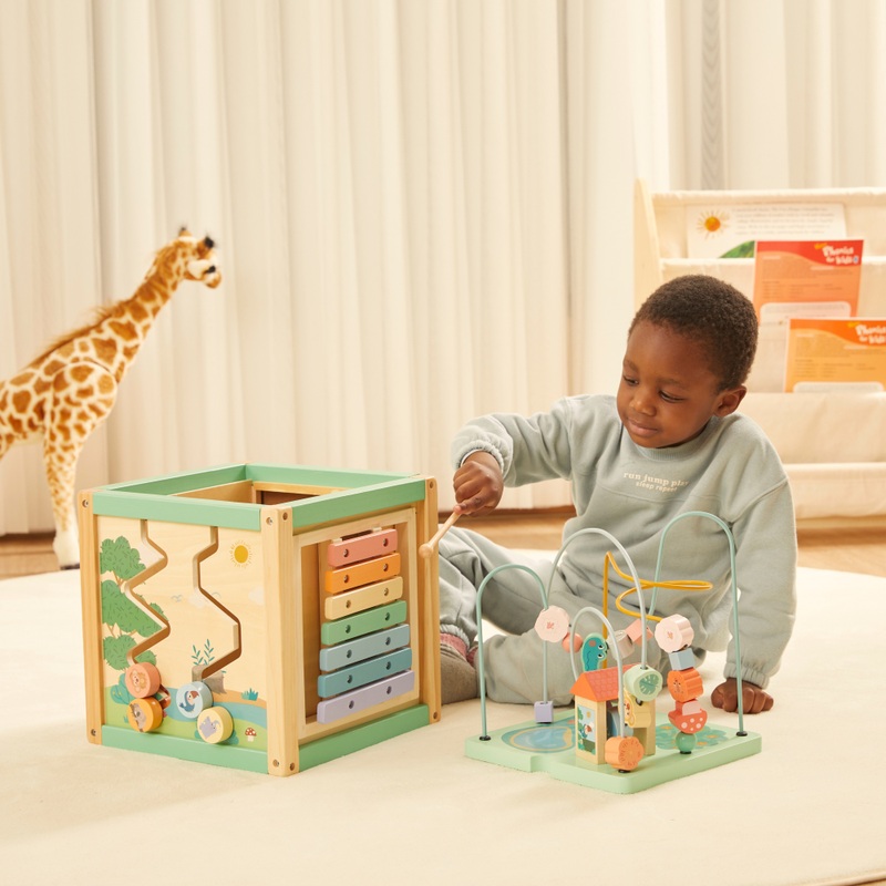 Squirrel Play Wooden 5-in-1 Activity Cube Safari 4 Squirrel Play Wooden 5-in-1 Activity Cube Safari