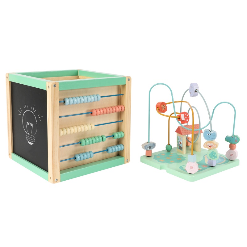 Squirrel Play Wooden 5-in-1 Activity Cube Safari 6 Squirrel Play Wooden 5-in-1 Activity Cube Safari
