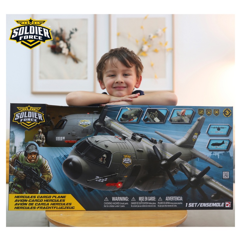 Soldier Force Playset Hercules Cargo Plane with Lights and Sounds 85cm 8 Soldier Force Playset Hercules Cargo Plane with Lights and Sounds 85cm