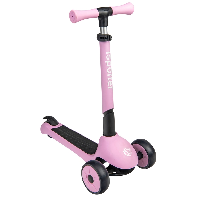 iSporter Deluxe Folding Scooter with RGB Lights Pink