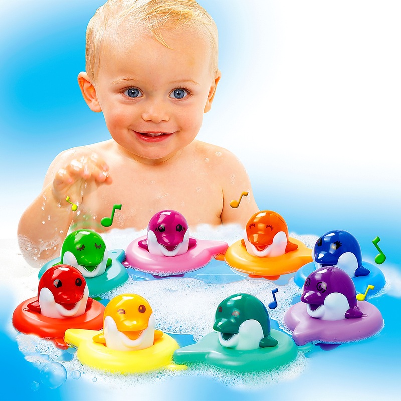 TOMY Toomies Do Re Mi Dolphins Bath Toy Set