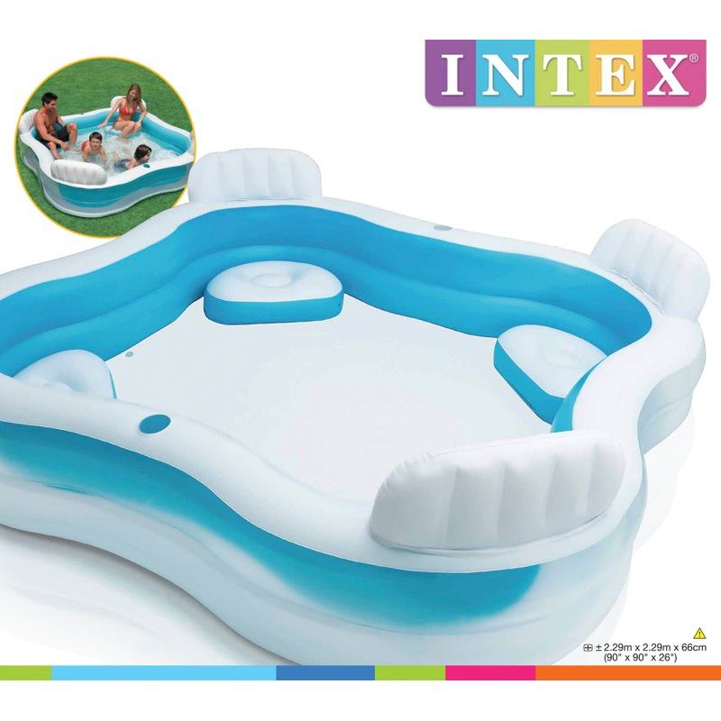 Intex Swim Centre Square Family Inflatable Lounge Pool 4 Intex Swim Centre Square Family Inflatable Lounge Pool