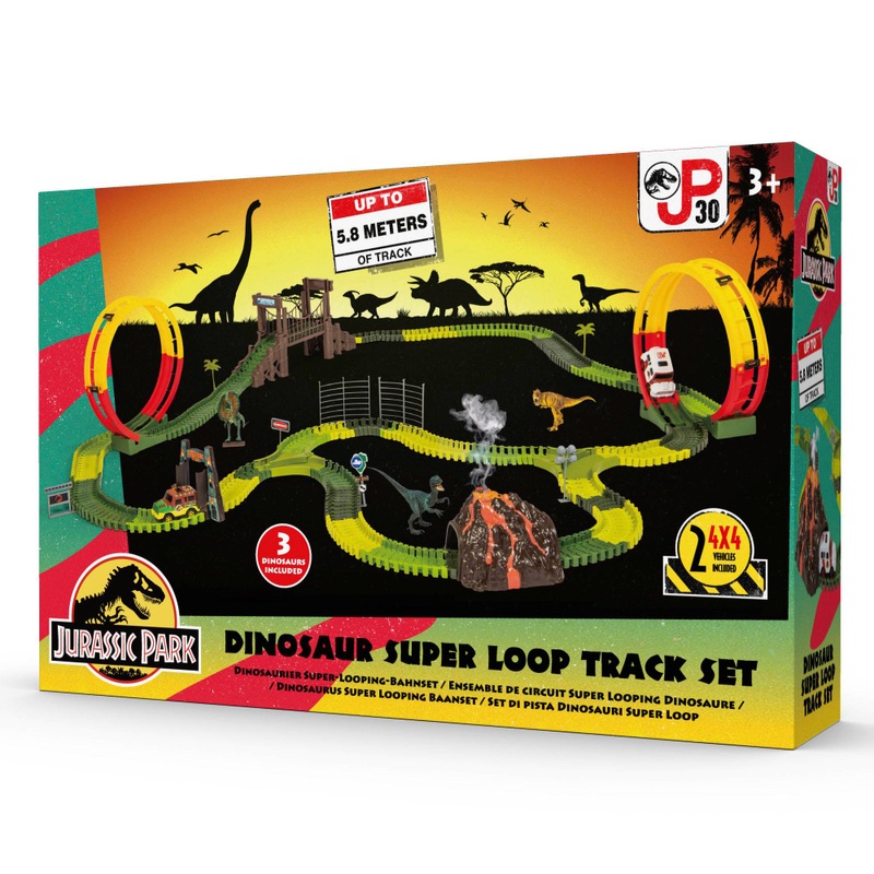 Jurassic Park Dinosaur Super Loop Race Track Set 8 Jurassic Park Dinosaur Super Loop Race Track Set