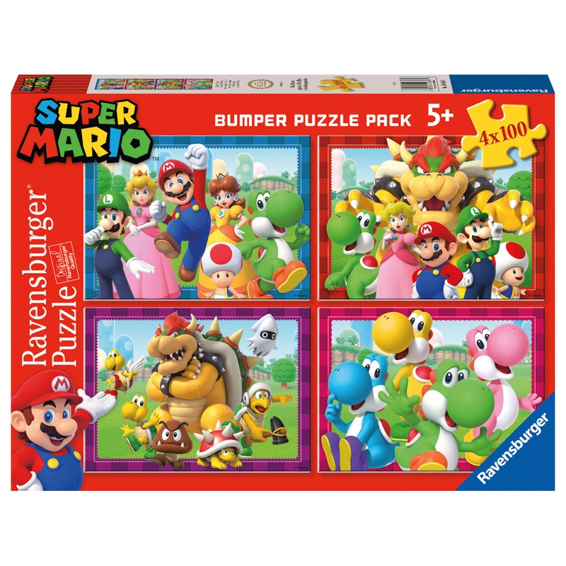 Ravensburger Super Mario Jigsaw Puzzles Bumper Pack 4 x 100 Pieces