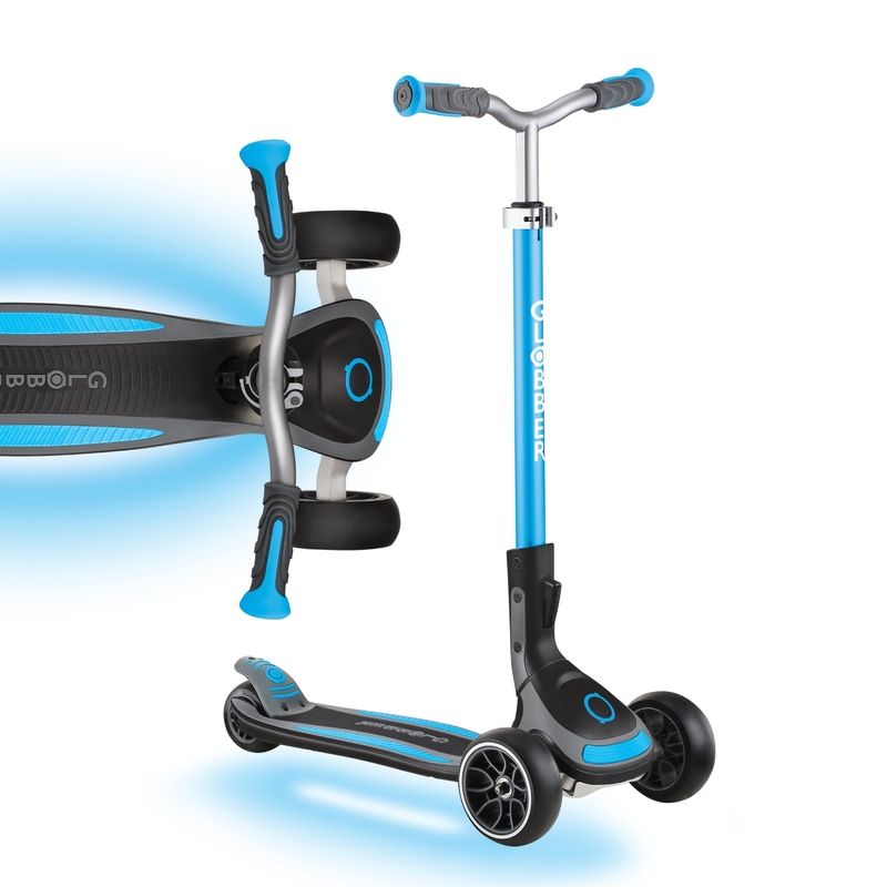 Globber Ultimum Lights Folding Scooter Sky Blue