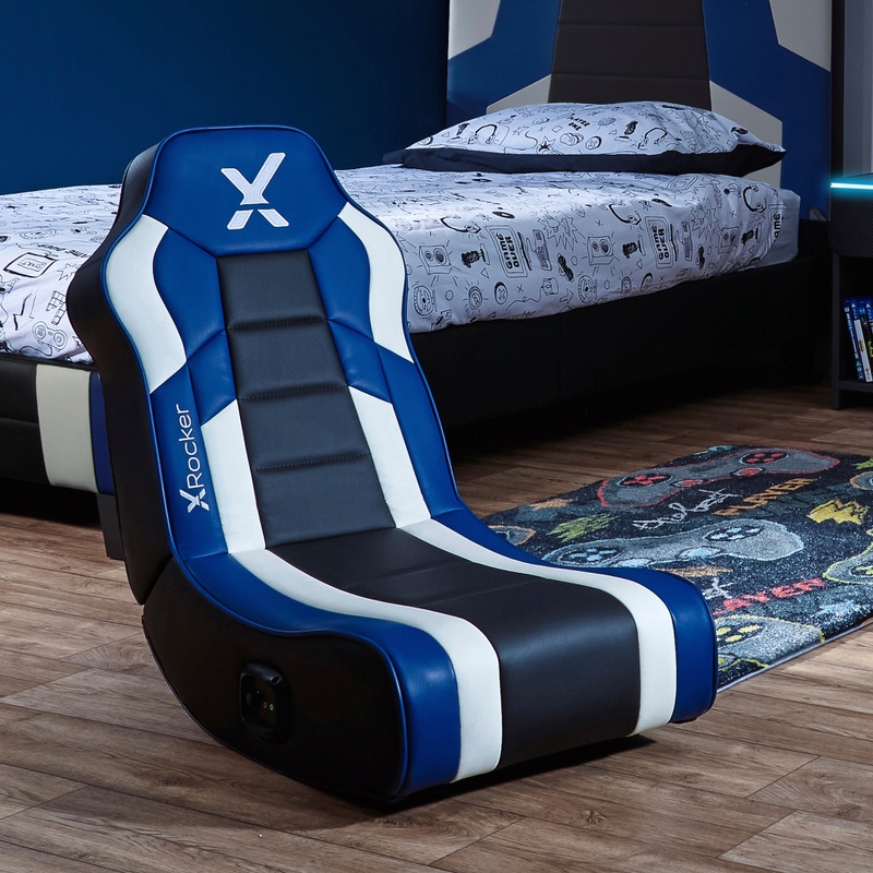 X Rocker Orbit eSports 2.0 Audio Floor Rocker Gaming Chair - Blue
