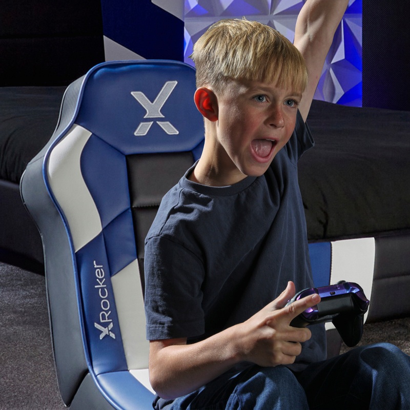X Rocker Orbit eSports 2.0 Audio Floor Rocker Gaming Chair - Blue