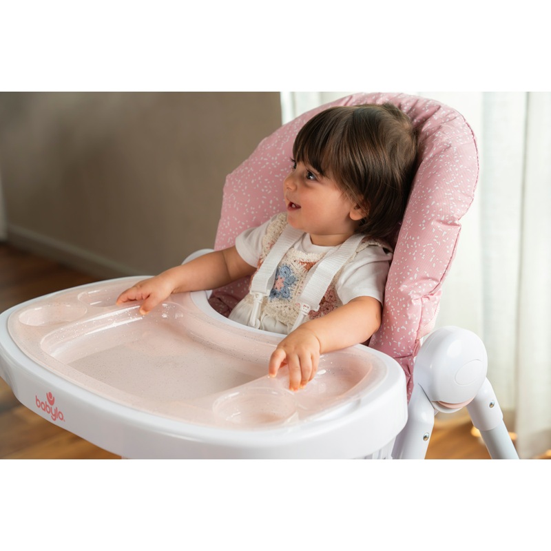 Babylo Hi Lo Convertible High Chair Pink Speckle