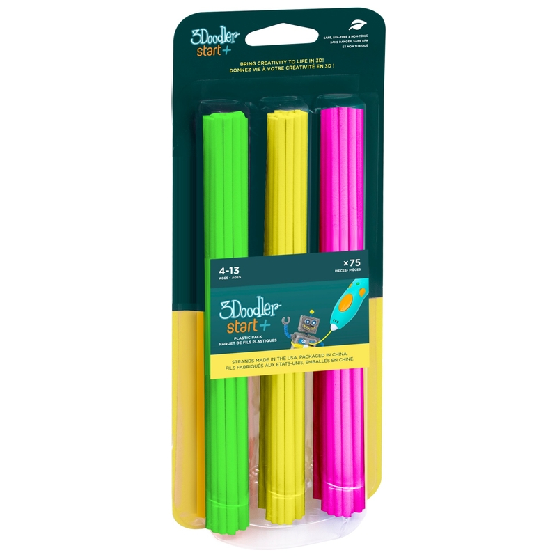 3Doodler Start+ 3D Printing Pen Plastic Refill 75 Piece