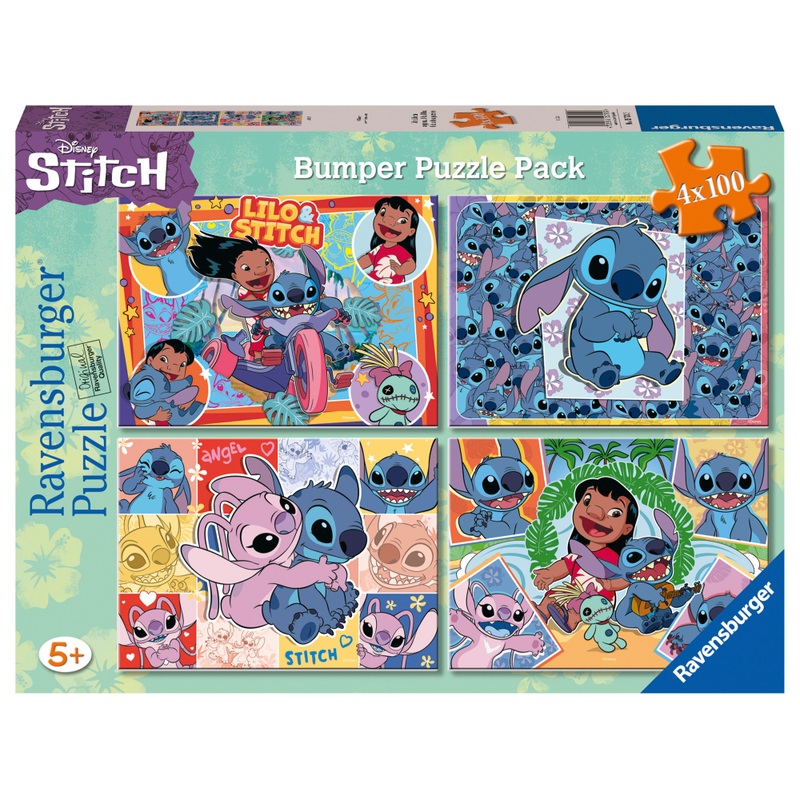Ravensburger Disney Stitch Jigsaw Puzzles Bumper Pack 4 x 100 Pieces