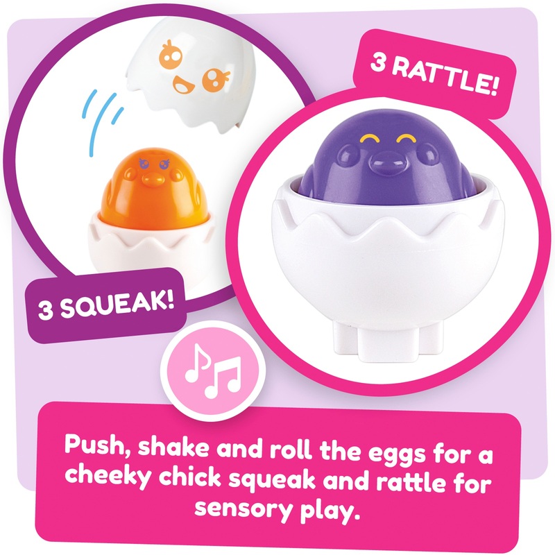 TOMY Toomies Baby Toys Hide & Squeak Eggs Set 3 TOMY Toomies Baby Toys Hide & Squeak Eggs Set