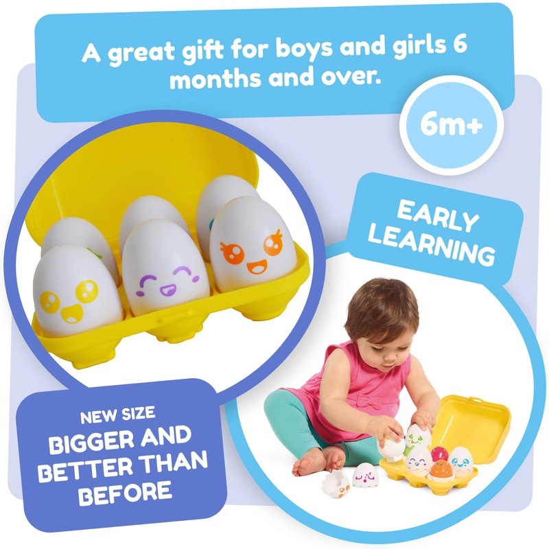 TOMY Toomies Baby Toys Hide & Squeak Eggs Set 6 TOMY Toomies Baby Toys Hide & Squeak Eggs Set