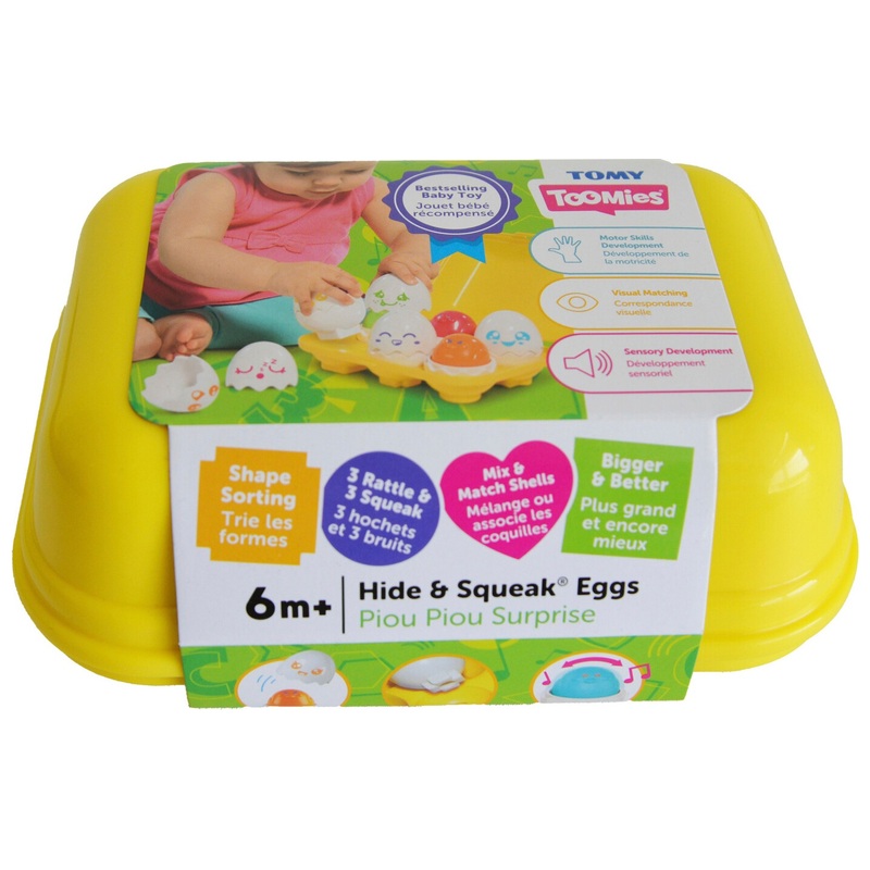 TOMY Toomies Baby Toys Hide & Squeak Eggs Set 7 TOMY Toomies Baby Toys Hide & Squeak Eggs Set