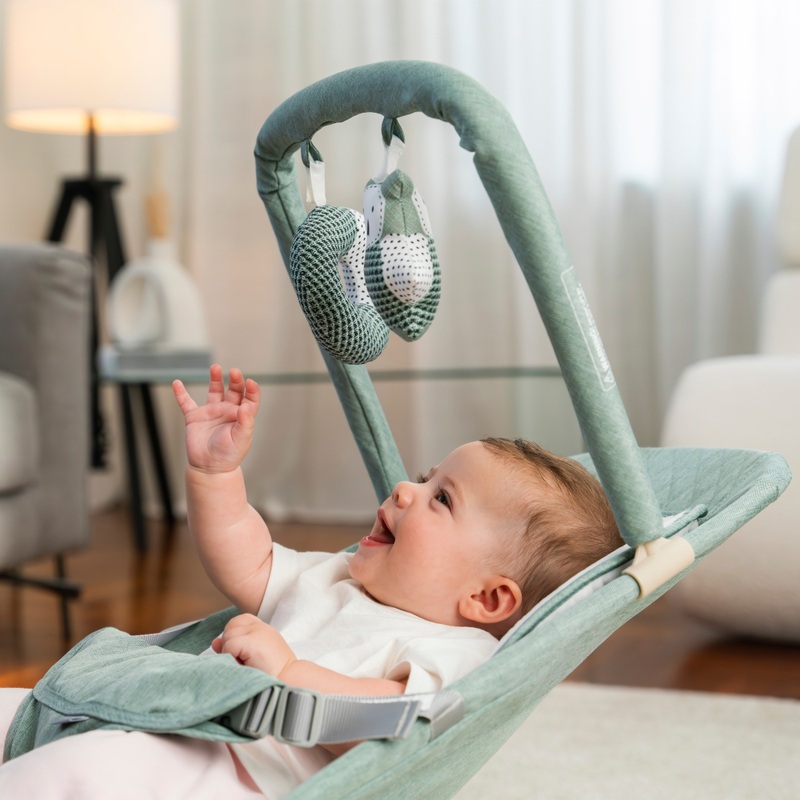 Nested Gravity Wooden Baby Bouncer Sage Green