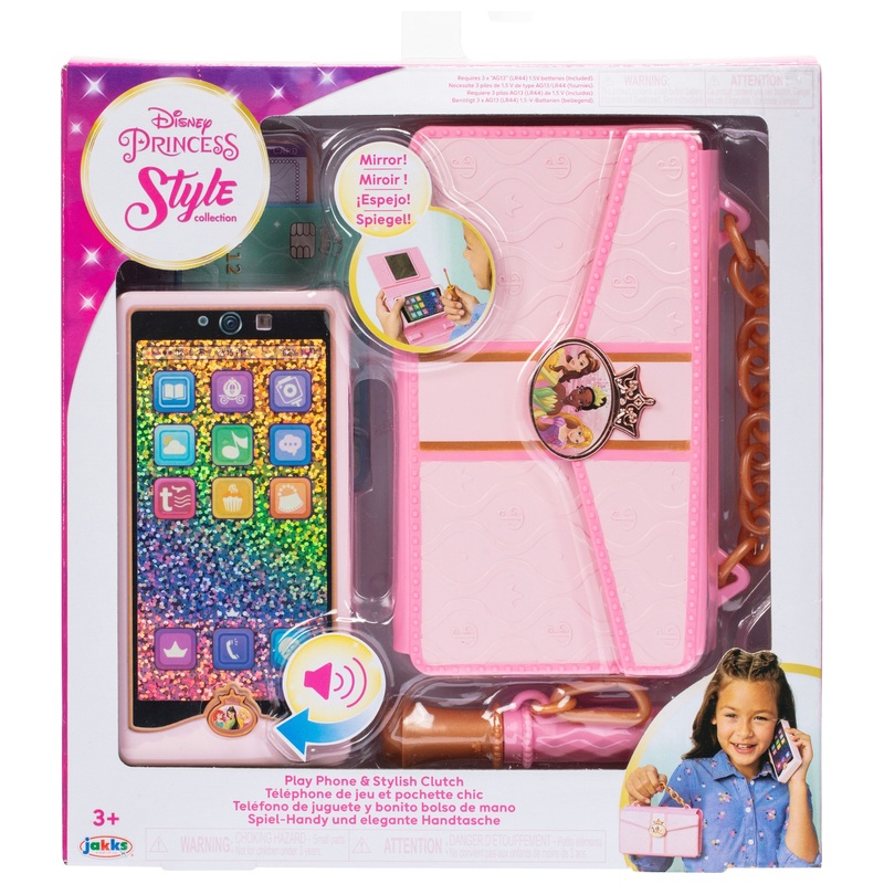 Disney Princess Style Collection Play Phone & Stylish Clutch Bag Set 8 Disney Princess Style Collection Play Phone & Stylish Clutch Bag Set