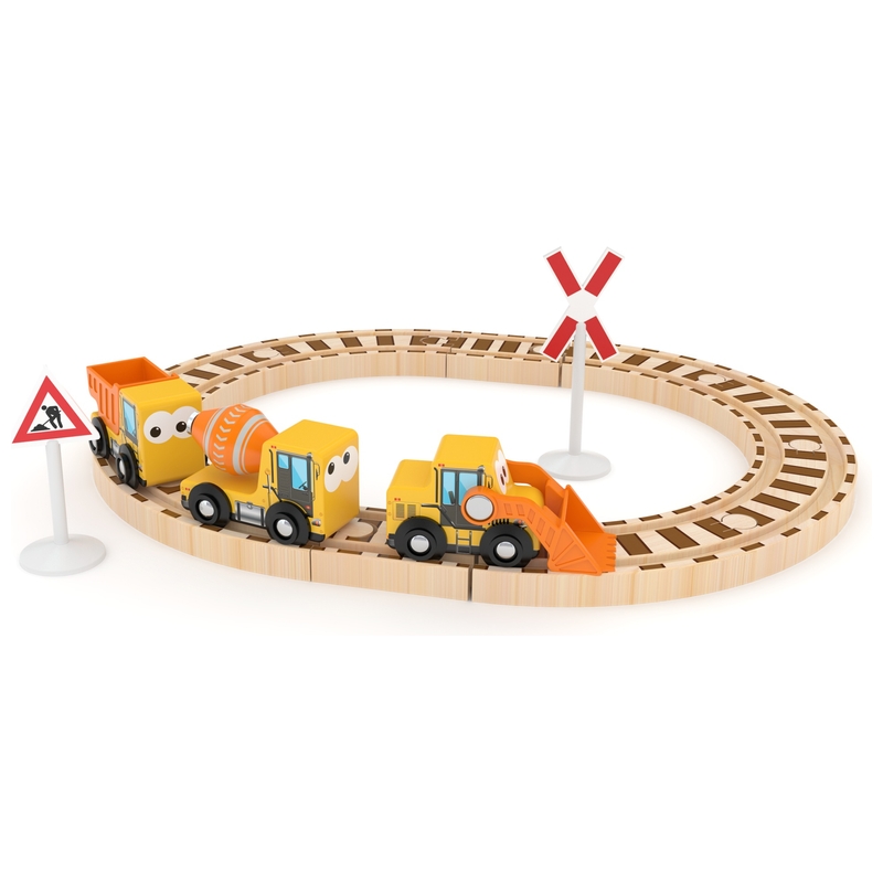 J'adore Wooden Race Track with Vehicles and Accessories Assortment