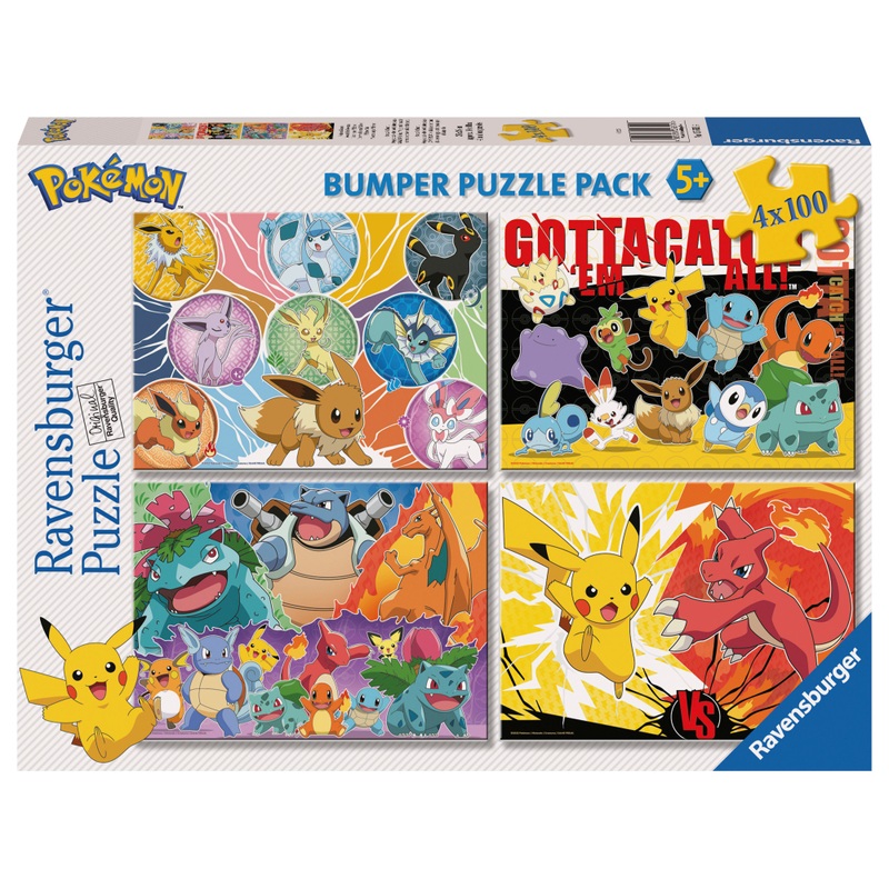 Ravensburger Pokmon Jigsaw Puzzles Bumper Pack 4 x 100 Pieces Assortment
