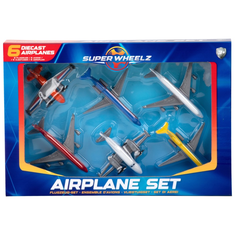 Super Wheelz Diecast Airplane 6 Pack