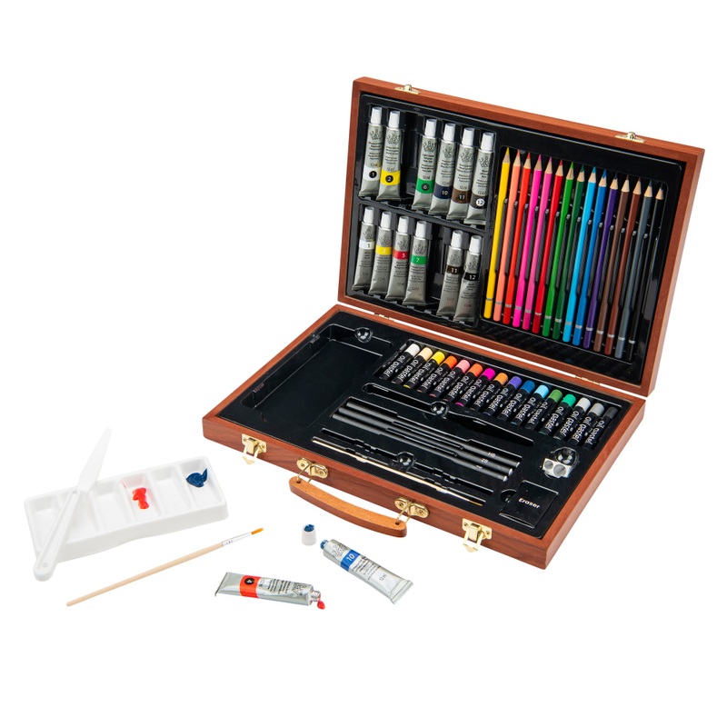 Artist Collection Wooden Box Art Set 55 Pieces