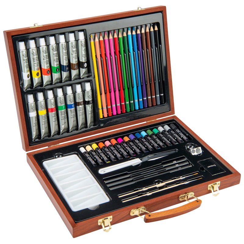 Artist Collection Wooden Box Art Set 55 Pieces