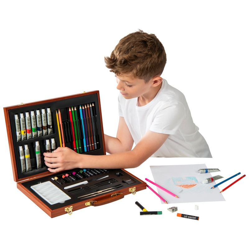 Artist Collection Wooden Box Art Set 55 Pieces