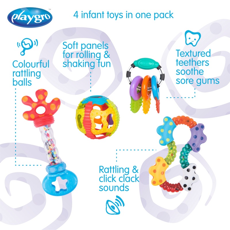 Playgro Twist and Chew Activity Teething Toys 4 Pack 2 Playgro Twist and Chew Activity Teething Toys 4 Pack