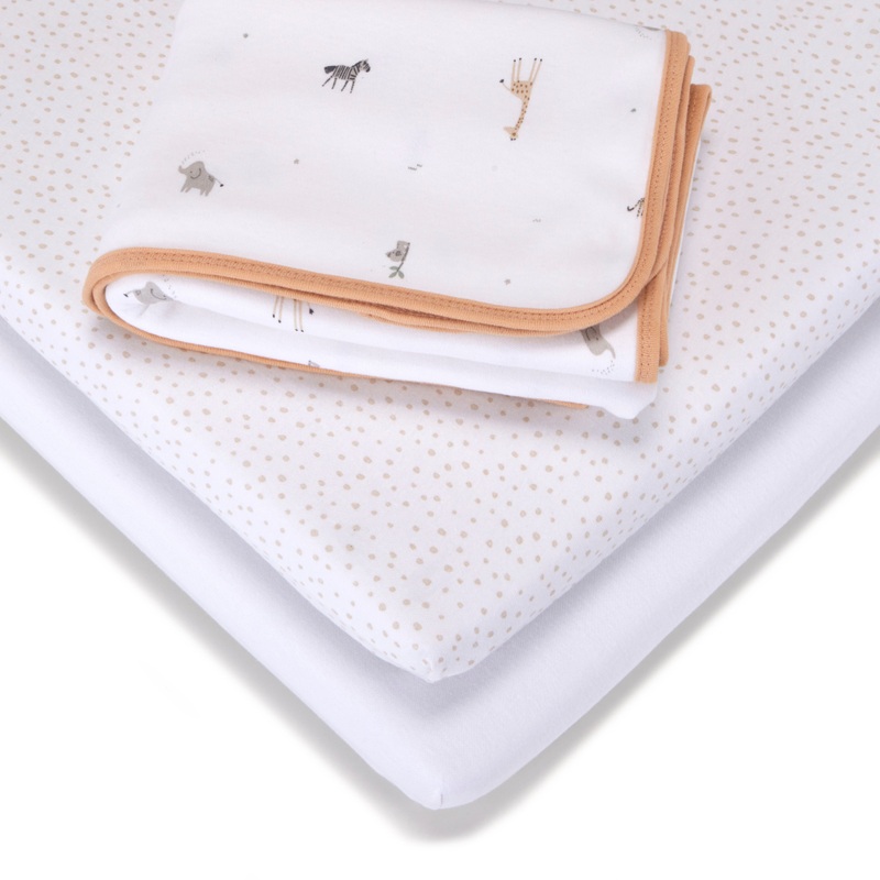 Baby Elegance Cot Bed 4 Piece Bedding Set Safari 140 x 70cm