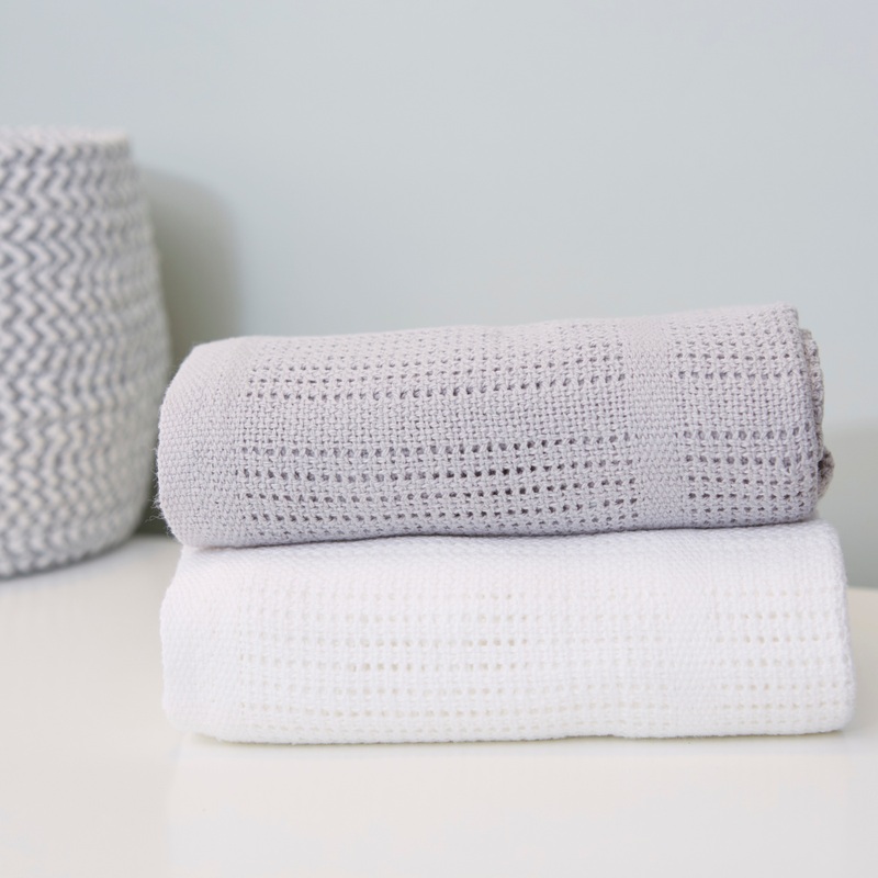 Baby Elegance Cellular Baby Blankets Grey and White 2 Pack