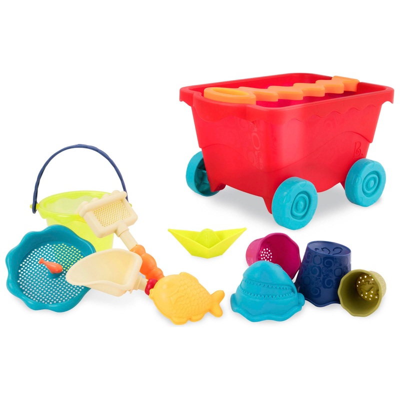 Battat Wavy-Wagon Beach Toys 11 Piece Set