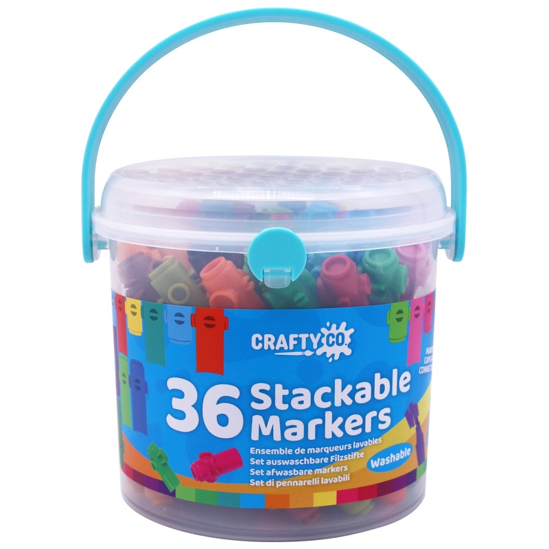 Crafty Co. Washable Markers with Storage Case Set 36 Piece