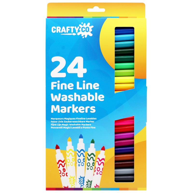 Crafty Co. Washable Markers Fine Tip Set 24 Piece
