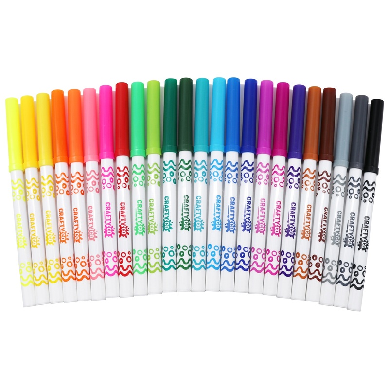 Crafty Co. Washable Markers Fine Tip Set 24 Piece
