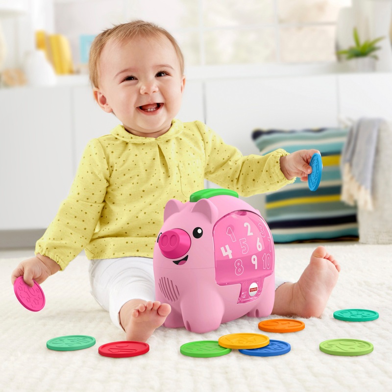 Fisher-Price Baby Toy Laugh & Learn Count & Rumble Piggy Bank