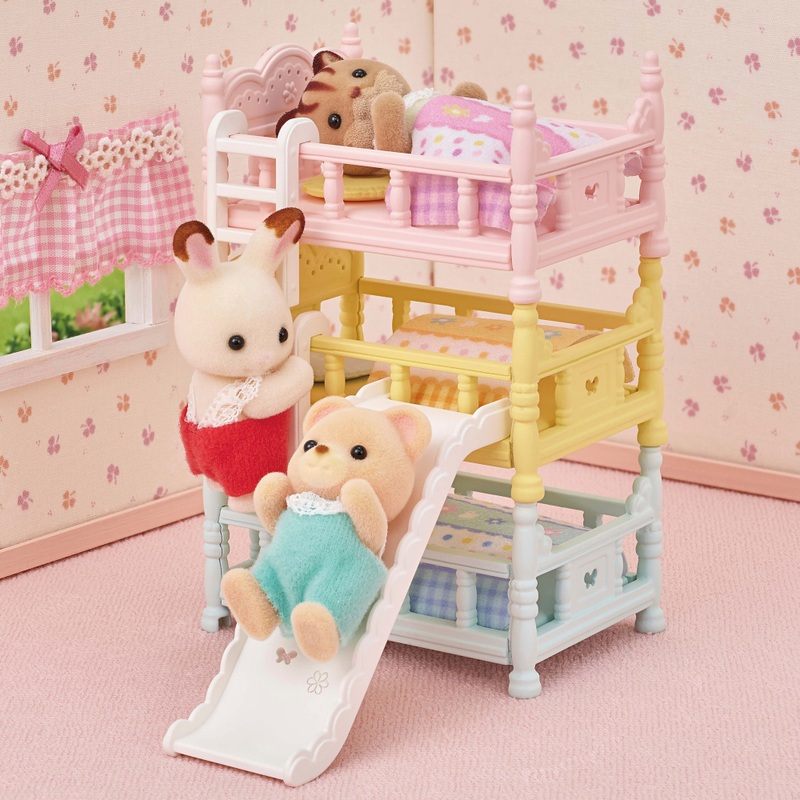 Sylvanian Families Triple Bunk Beds Furniture Set 3 Sylvanian Families Triple Bunk Beds Furniture Set
