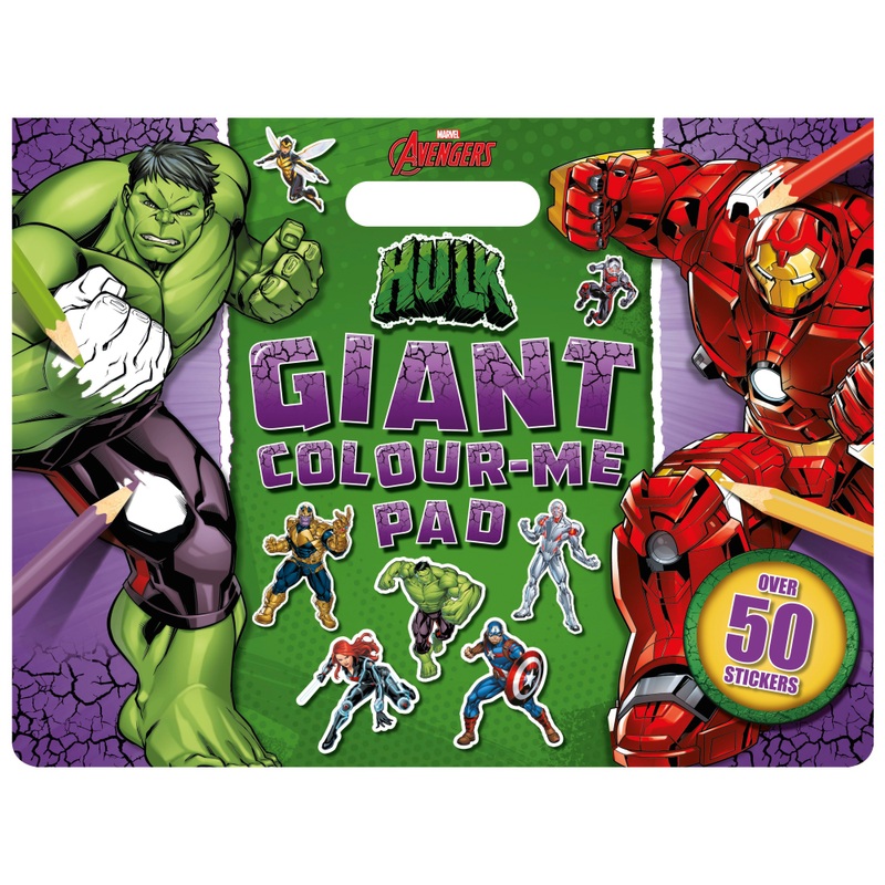 Marvel Avengers Hulk Giant Colouring Pages Book with 50 Stickers