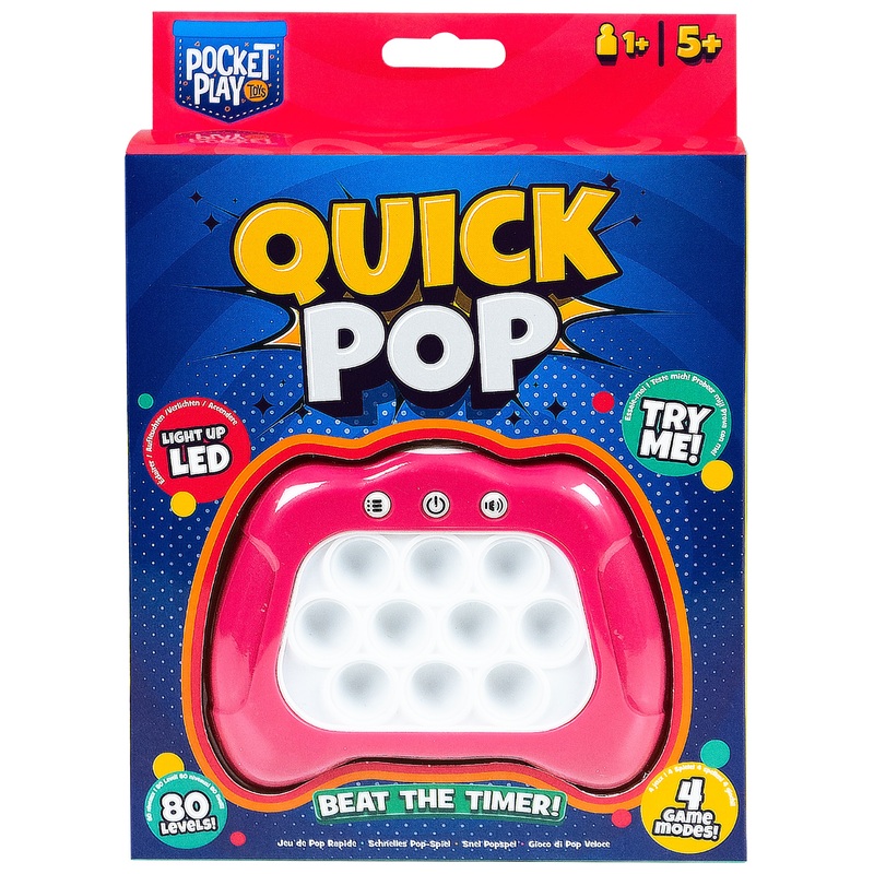Pocket Play Fidget Toy Quick Pop Push Game Pink 5 Pocket Play Fidget Toy Quick Pop Push Game Pink