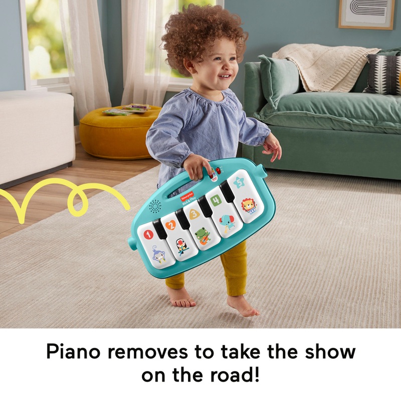 Fisher-Price Glow and Grow Kick & Play Piano Baby Gym Blue 5 Fisher-Price Glow and Grow Kick & Play Piano Baby Gym Blue