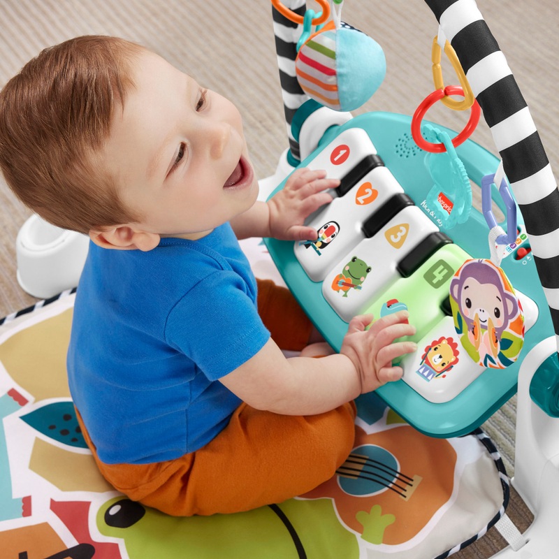 Fisher-Price Glow and Grow Kick & Play Piano Baby Gym Blue 7 Fisher-Price Glow and Grow Kick & Play Piano Baby Gym Blue