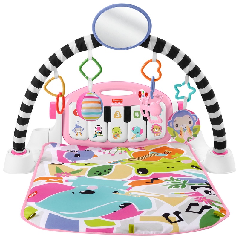 Fisher-Price Glow and Grow Kick & Play Piano Baby Gym Pink