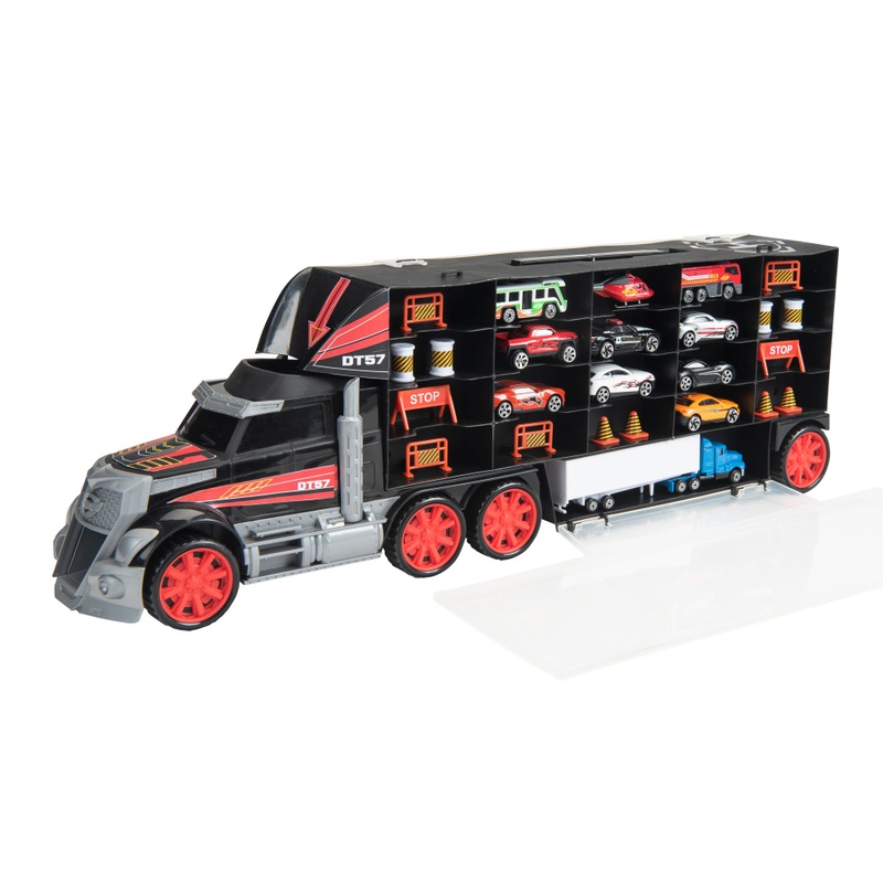 Super Wheelz Diecast Truck Carry Case Set with 7 Cars