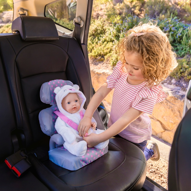 Baby Doll Car Seat Pink and Grey