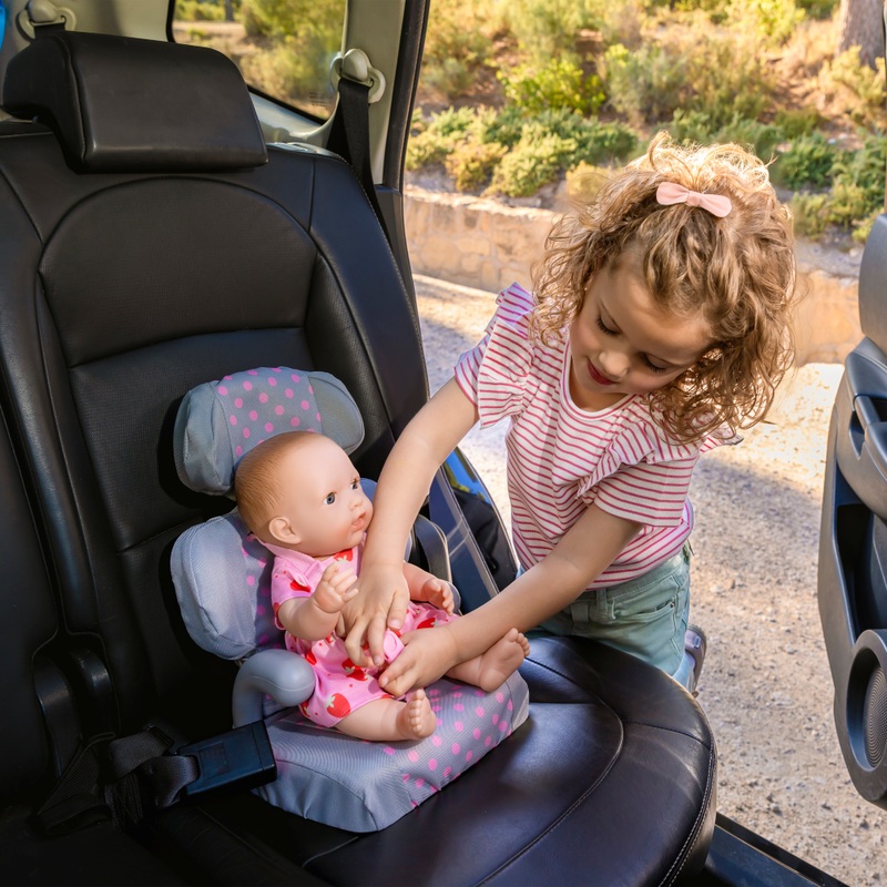 Baby Doll Car Seat Pink and Grey